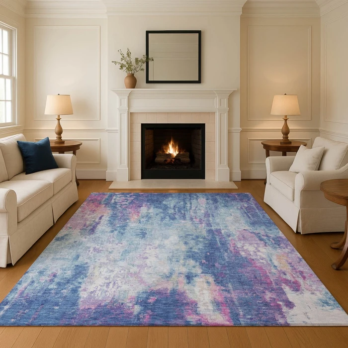 Addison Mayfield Blue AMF1640 - 8ft. Round Rug