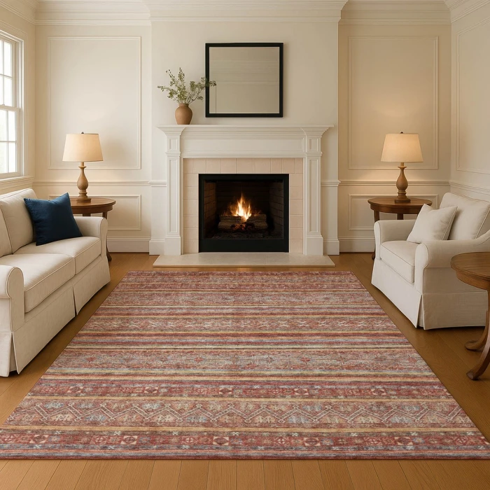 Addison Mayfield Orange AMF1644 - 8ft. Round Rug