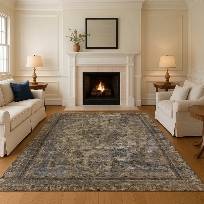 Addison Mayfield Brown AMF1646 - 8ft. Round Rug