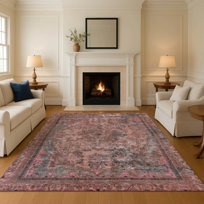 Addison Mayfield Pink AMF1646 - 8ft. Round Rug