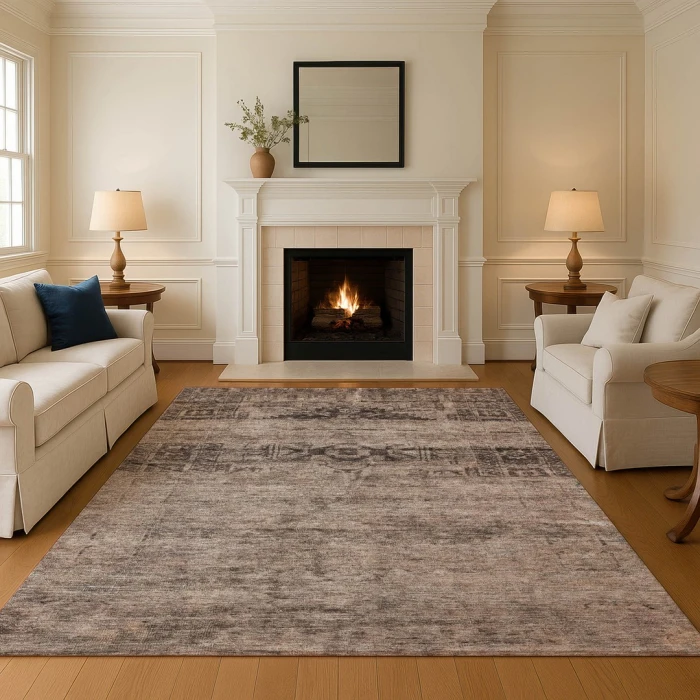 Addison Mayfield Brown AMF1647 - 8ft. Round Rug