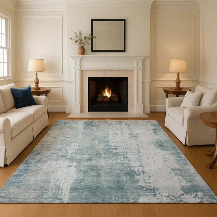 Addison Mayfield Teal AMF1649 - 8ft. Round Rug