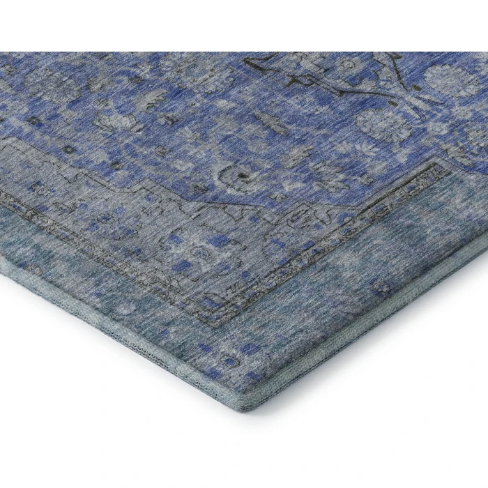 Addison Mayfield Blue AMF1651 - 8ft. Round Rug
