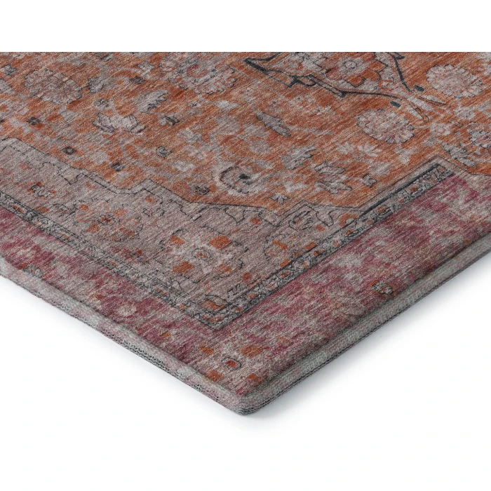 Addison Mayfield Orange AMF1651 - 8ft. Round Rug