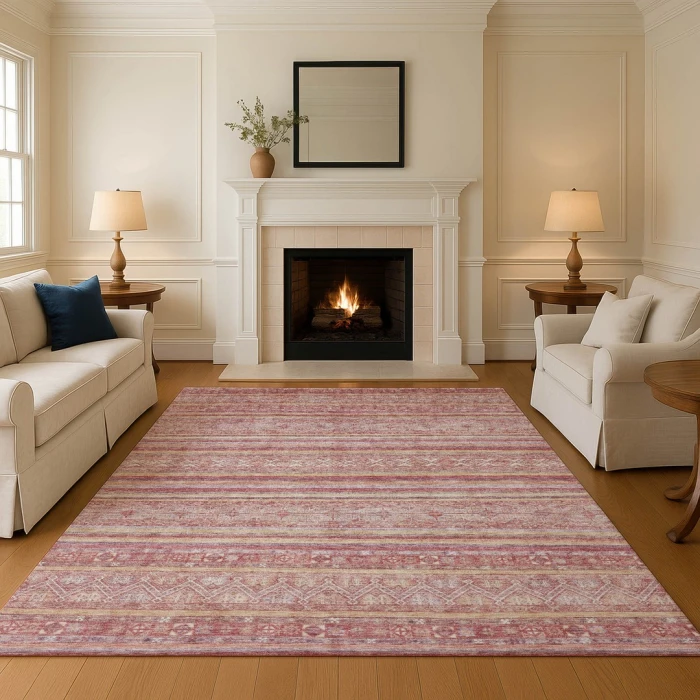 Addison Mayfield Orange AMF1653 - 8ft. Round Rug