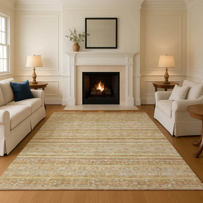 Addison Mayfield Gold AMF1653 - 8ft. Round Rug