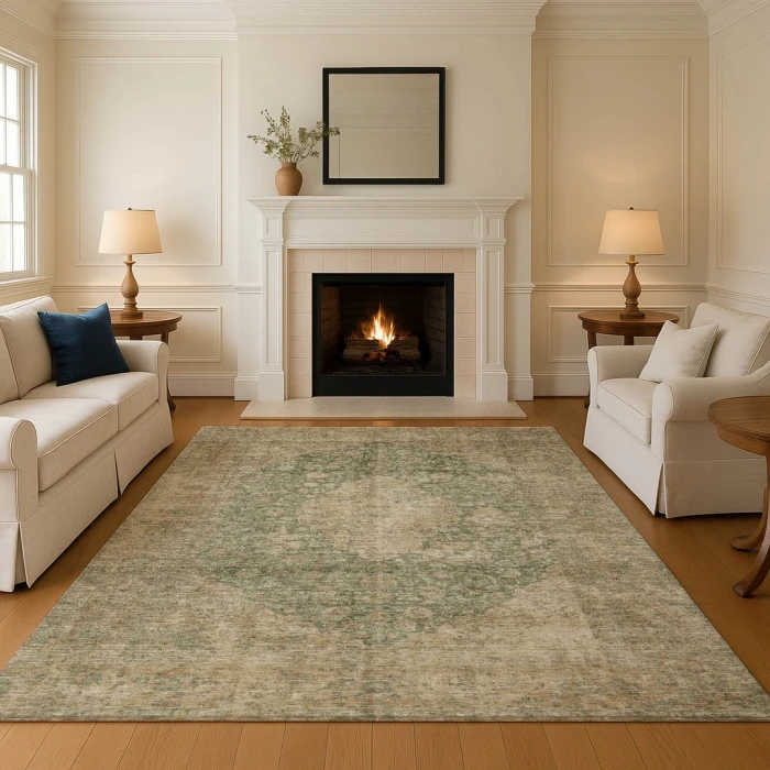 Addison Mayfield Green AMF1657 - 8ft. Round Rug