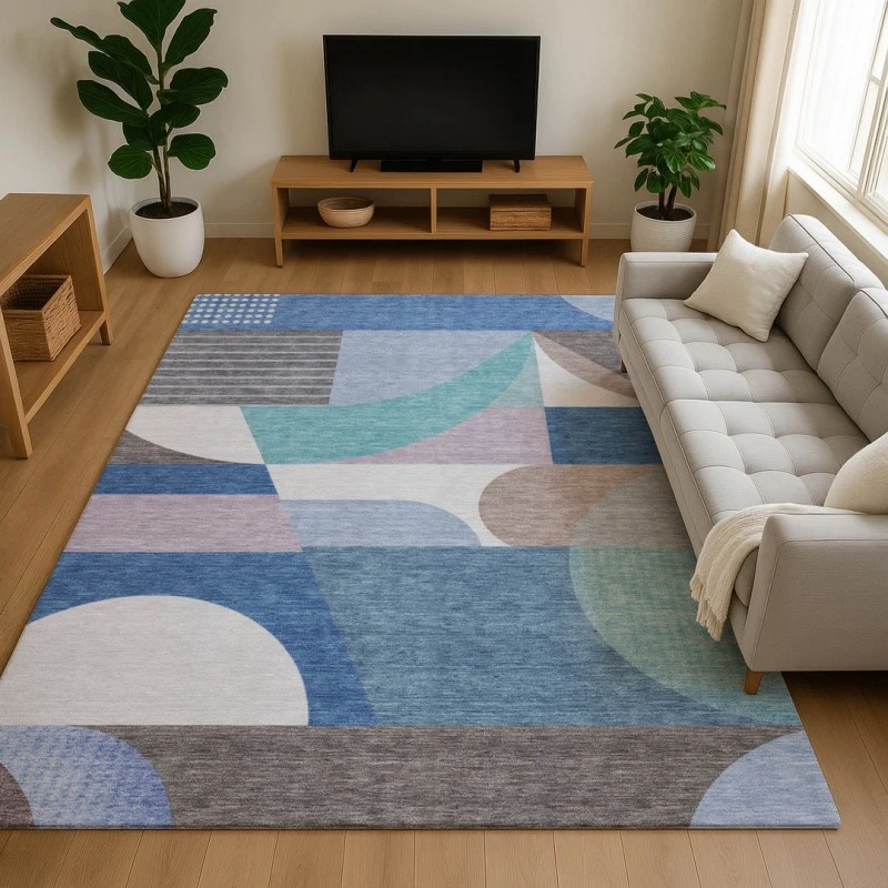 Addison Mayfield Blue AMF1667 - 8ft. Round Rug