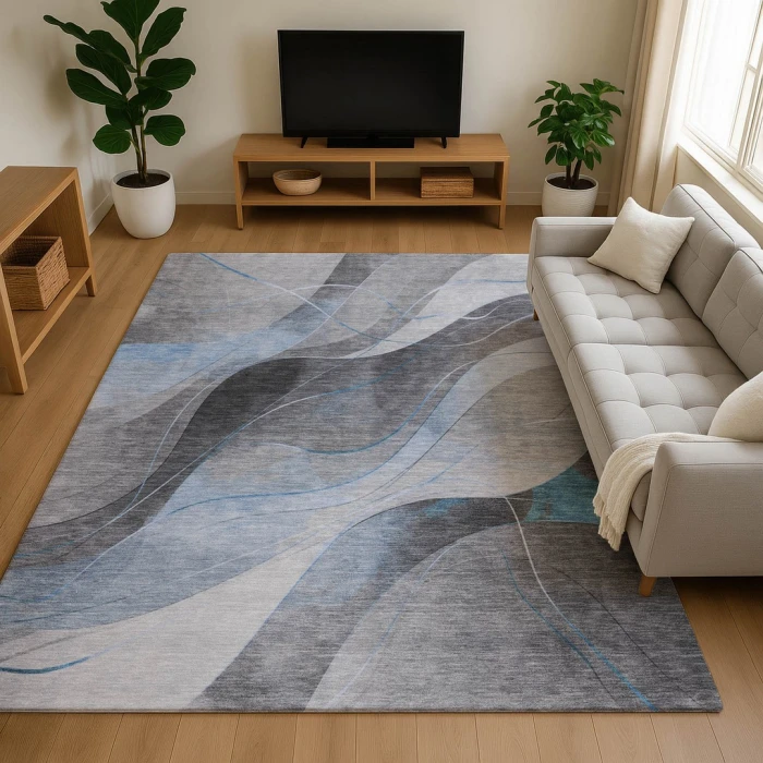 Addison Mayfield Blue AMF1668 - 8ft. Round Rug