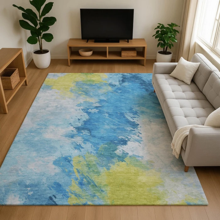 Addison Mayfield Blue AMF1675 - 8ft. Round Rug