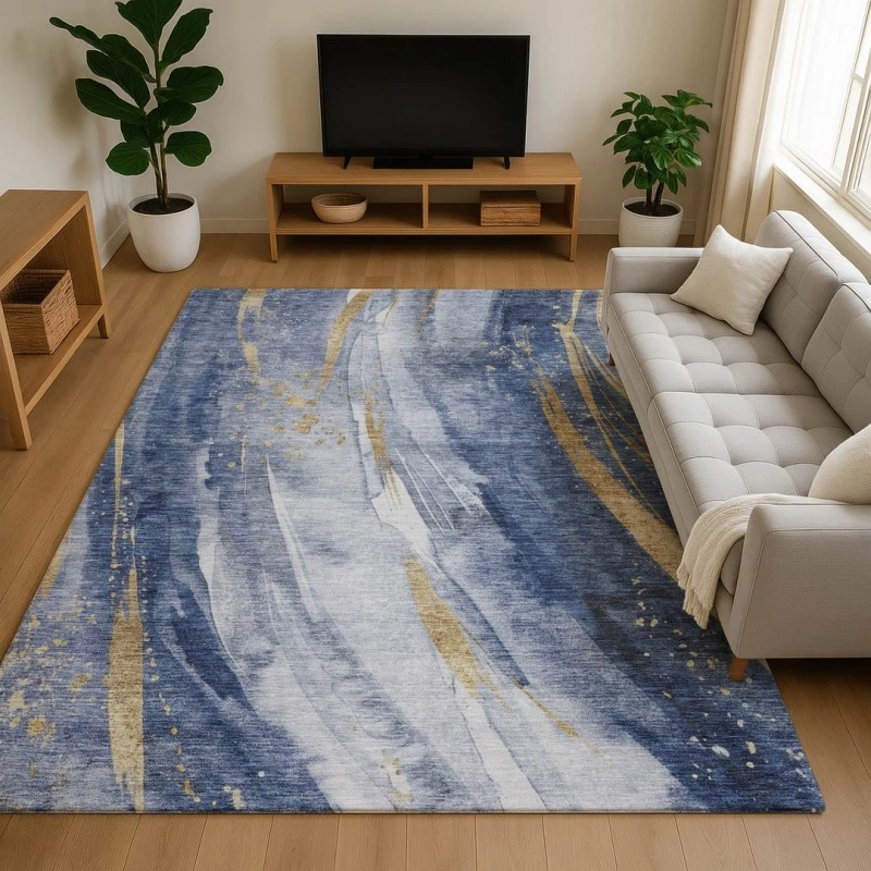 Addison Mayfield Blue AMF1676 - 8ft. Round Rug