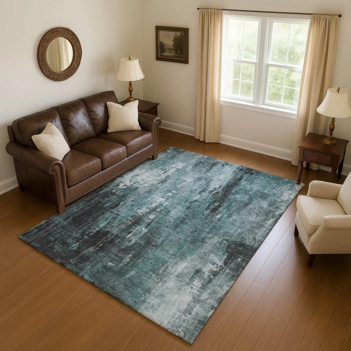 Addison Mayfield Teal AMF1683 - 8ft. Round Rug