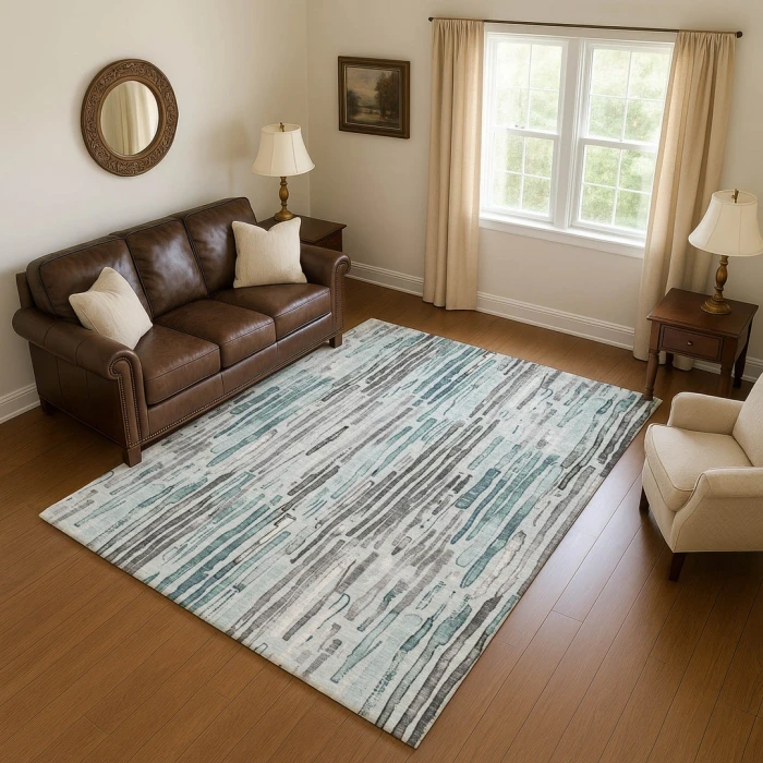 Addison Mayfield Teal AMF1684 5ft. x 7ft. 6in. Rect. Rug