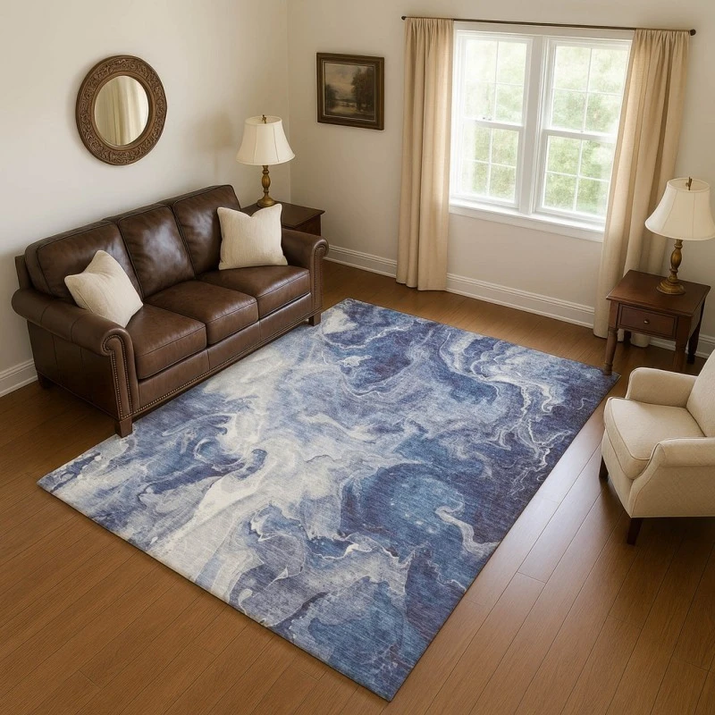 Addison Mayfield Blue AMF1687 - 8ft. Round Rug