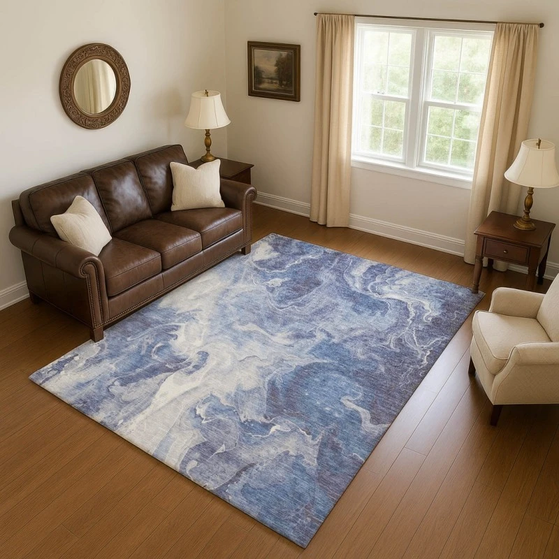 Addison Mayfield Blue AMF1687 - 8ft. Round Rug