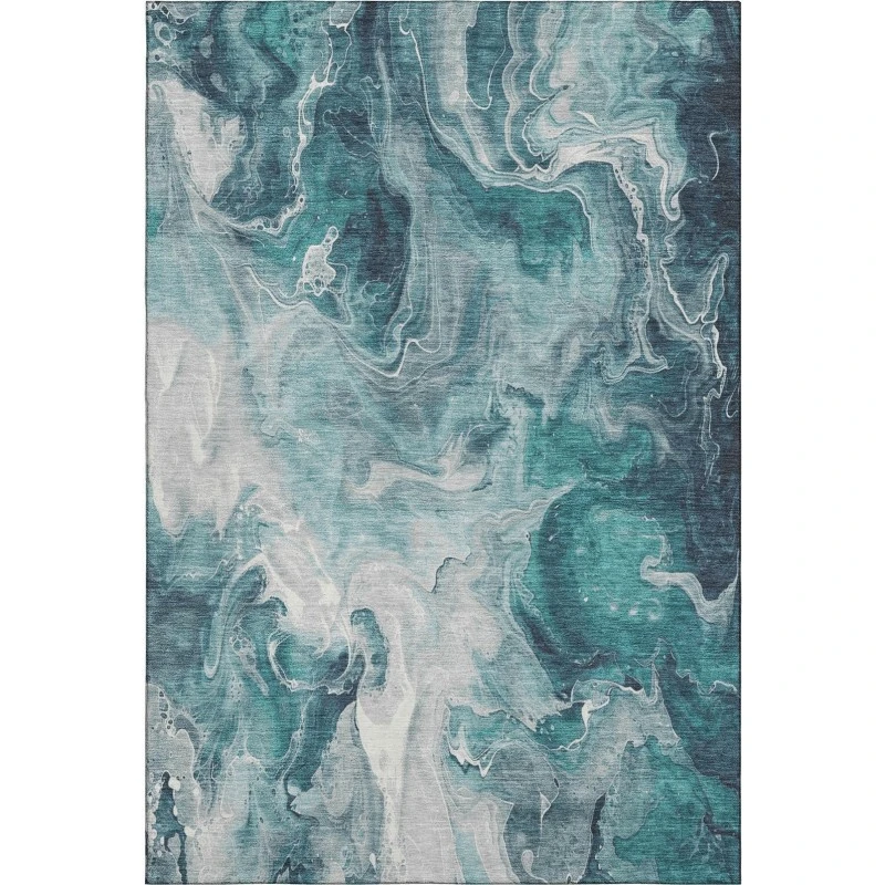 Addison Mayfield Teal AMF1687 - 8ft. Round Rug