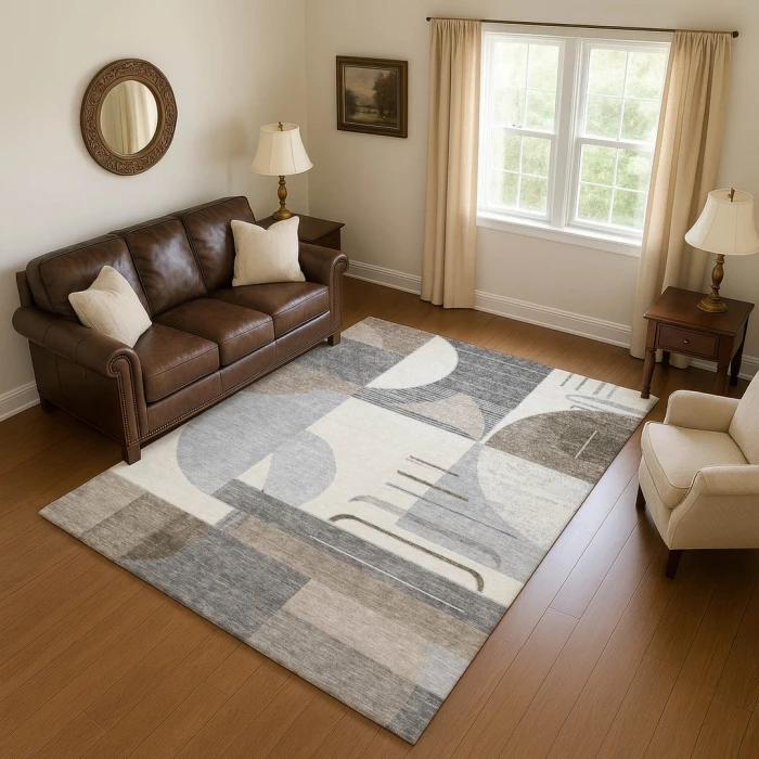 Addison Mayfield Brown AMF1694 - 8ft. Round Rug