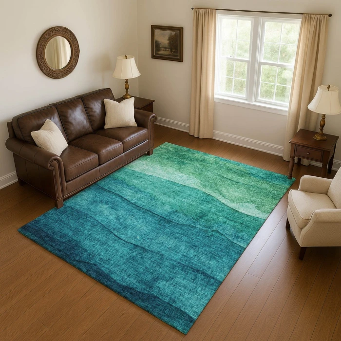 Addison Mayfield Teal AMF1699 - 8ft. Round Rug