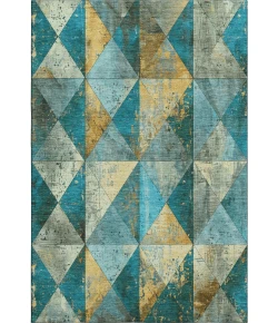 Addison Mayfield Teal AMF1721 - 8ft. Round Rug