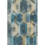 Addison Mayfield Teal AMF1722 - 8ft. Round Rug