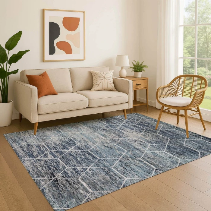 Addison Mayfield Blue AMF1724 - 8ft. Round Rug