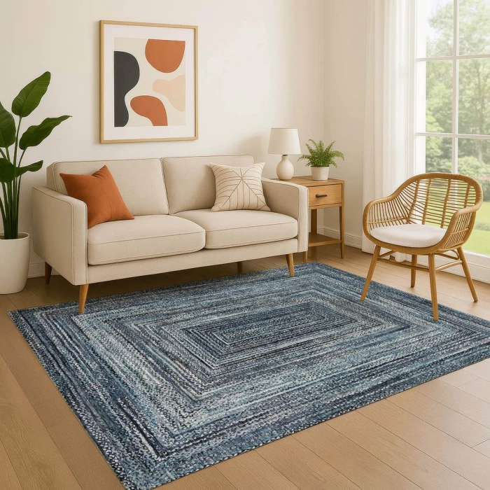 Addison Mayfield Blue AMF1725 - 8ft. Round Rug