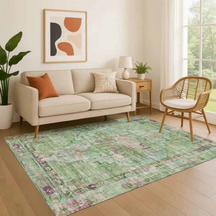 Addison Mayfield Green AMF1730 - 8ft. Round Rug