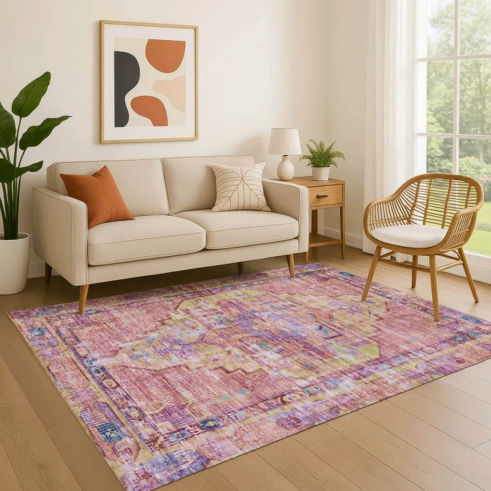 Addison Mayfield Pink AMF1730 - 8ft. Round Rug