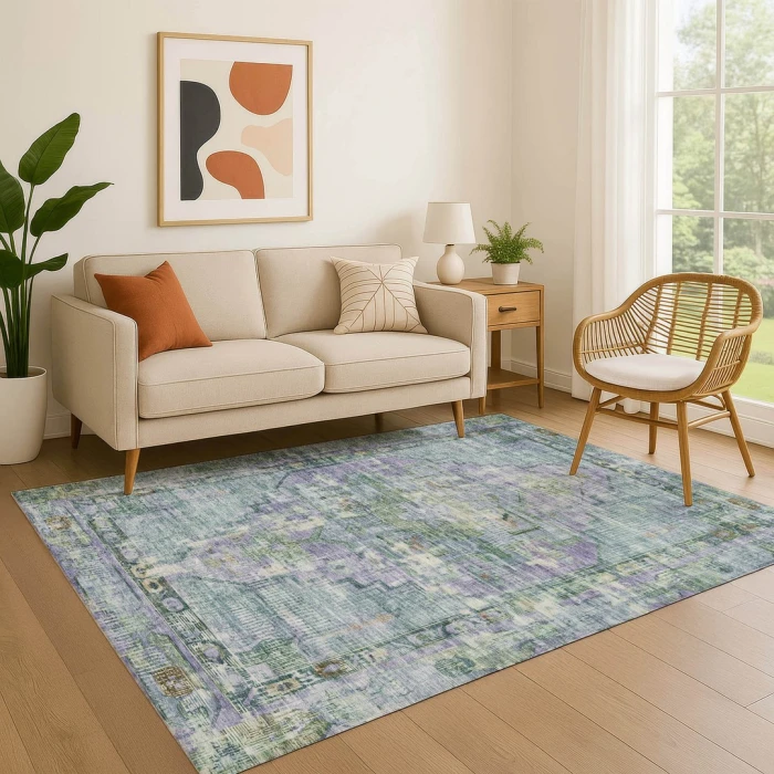 Addison Mayfield Teal AMF1730 - 8ft. Round Rug