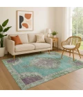 Addison Mayfield Teal AMF1731 - 8ft. Round Rug