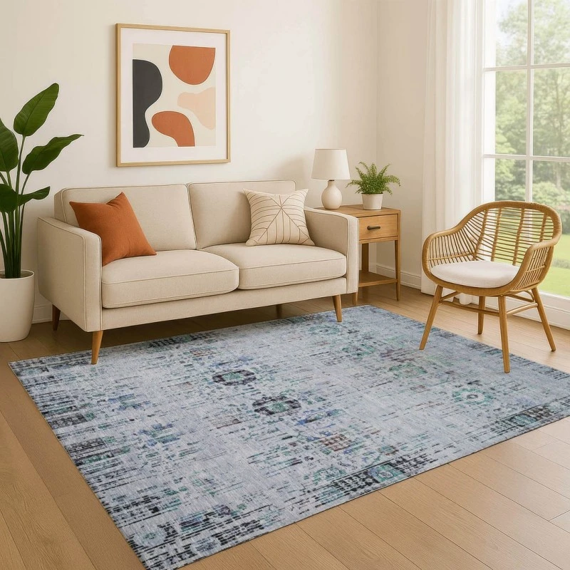 Addison Mayfield Blue AMF1734 - 8ft. Round Rug