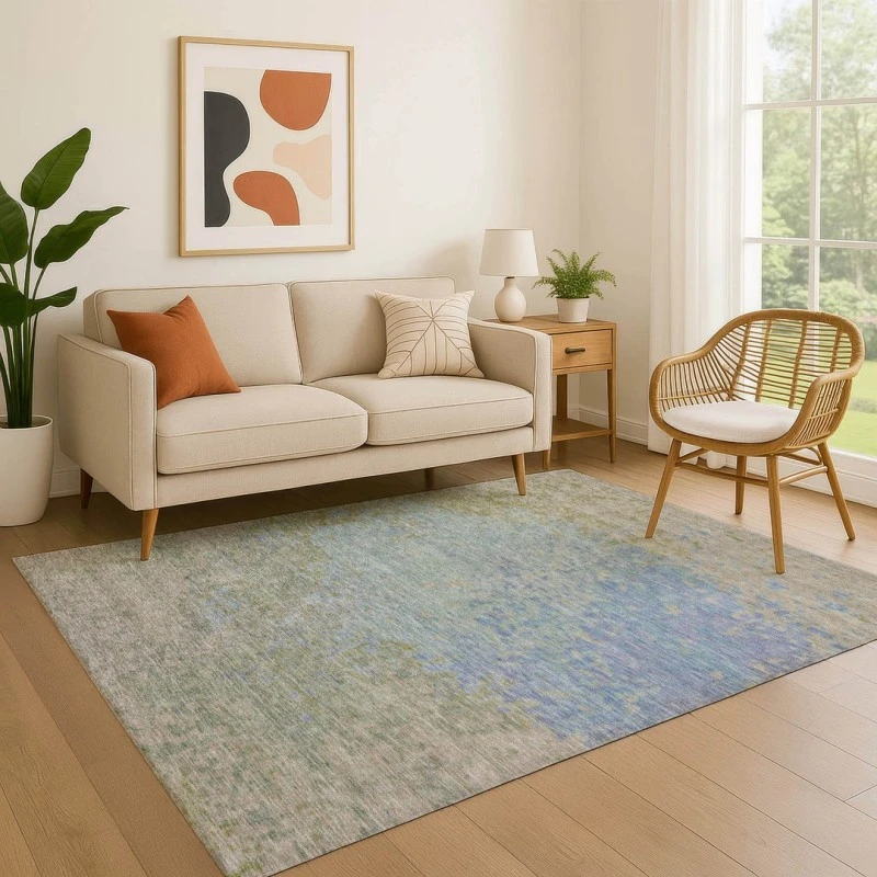 Addison Mayfield Blue AMF1737 - 8ft. Round Rug