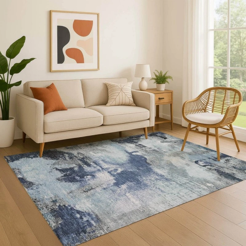Addison Mayfield Blue AMF1738 - 8ft. Round Rug