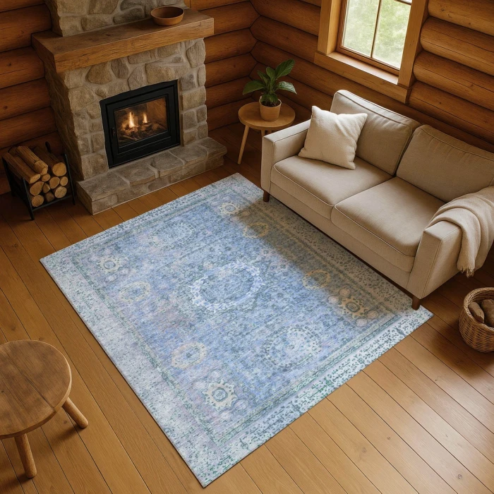 Addison Mayfield Blue AMF1740 - 8ft. Round Rug