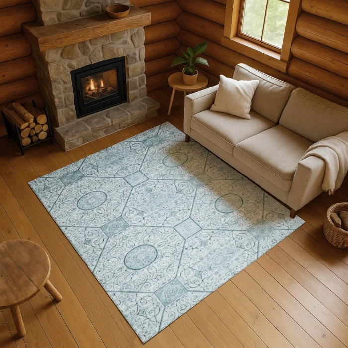 Addison Mayfield Teal AMF1748 9ft. x 12ft. Rect. Rug