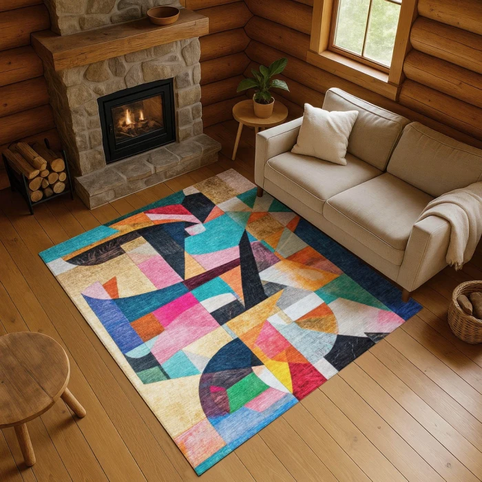 Addison Mayfield Blue AMF1757 - 8ft. Round Rug
