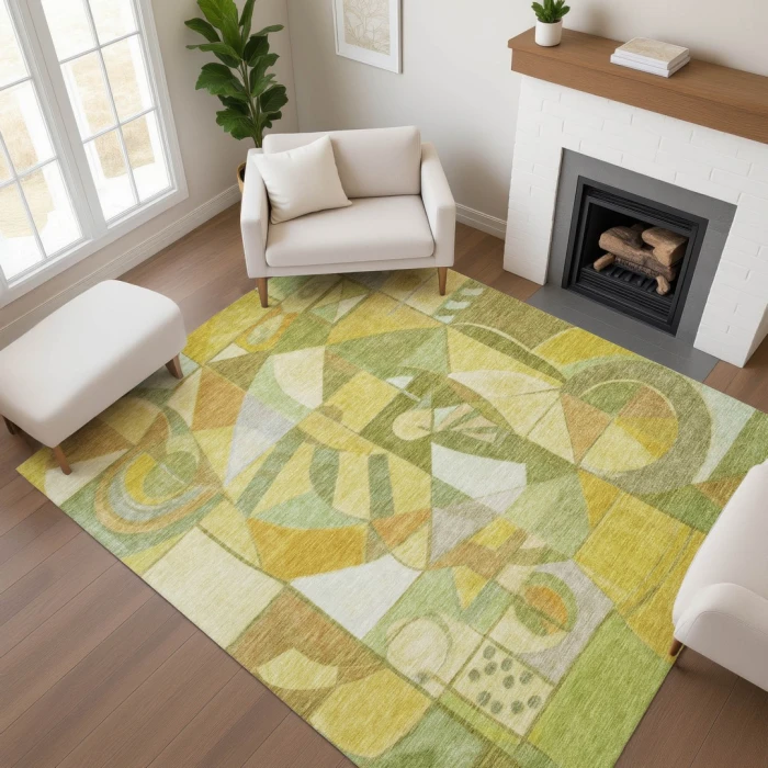 Addison Mayfield Green AMF1758 - 8ft. Round Rug