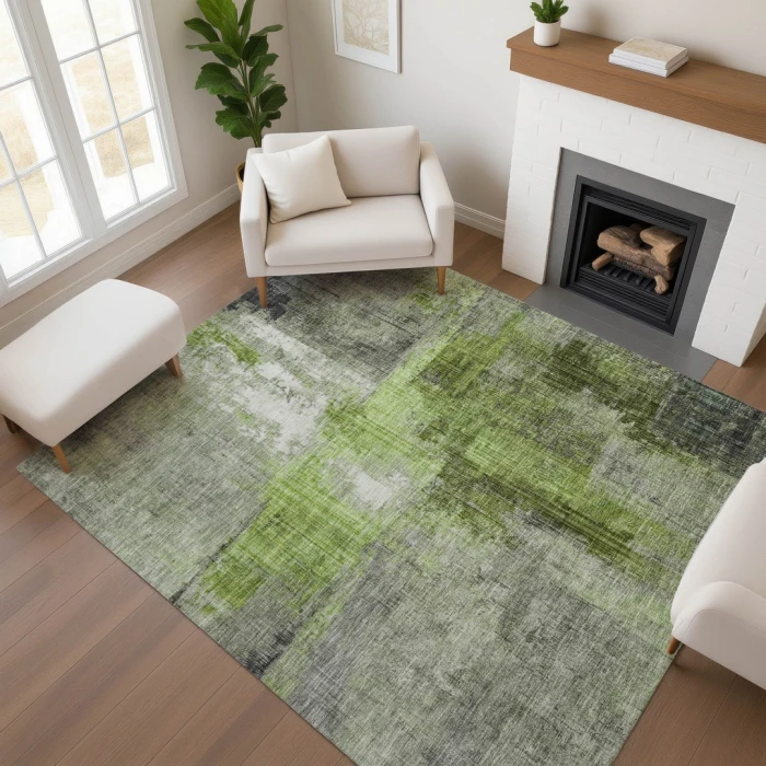 Addison Mayfield Green AMF1759 - 8ft. Round Rug