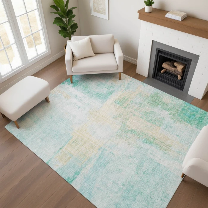 Addison Mayfield Teal AMF1759 - 8ft. Round Rug