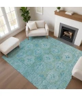 Addison Mayfield Teal AMF1760 - 8ft. Round Rug