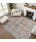 Addison Mayfield Orange AMF1760 - 8ft. Round Rug