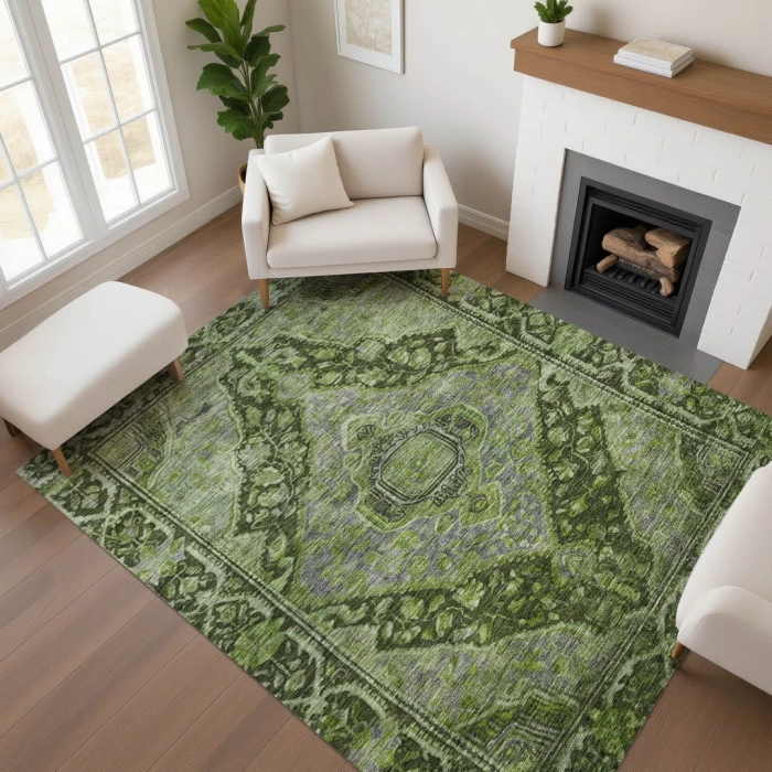 Addison Mayfield Green AMF1761 - 8ft. Round Rug