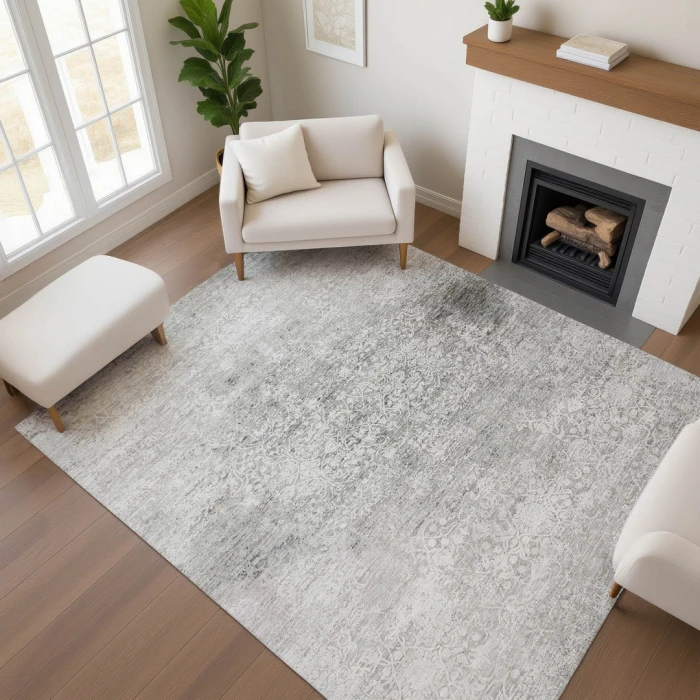 Addison Mayfield Gray AMF1763 - 8ft. Round Rug