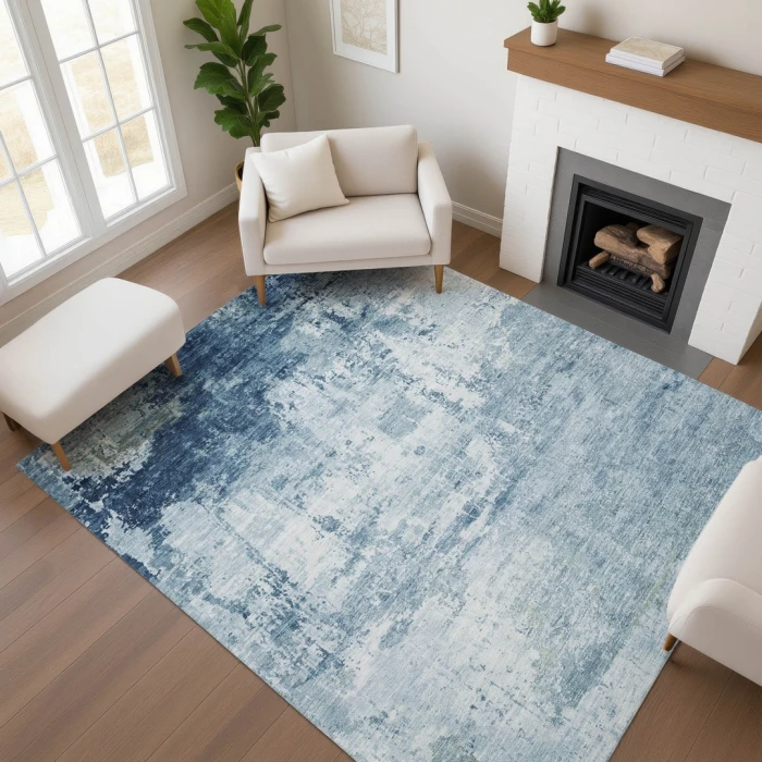 Addison Mayfield Blue AMF1766 - 8ft. Round Rug
