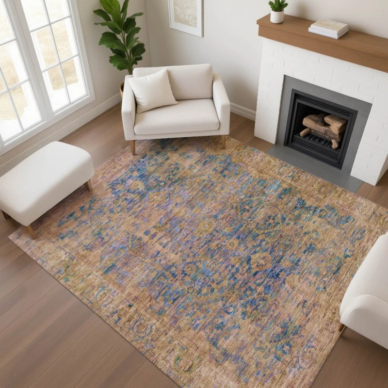 Addison Mayfield Blue AMF1773 - 8ft. Round Rug