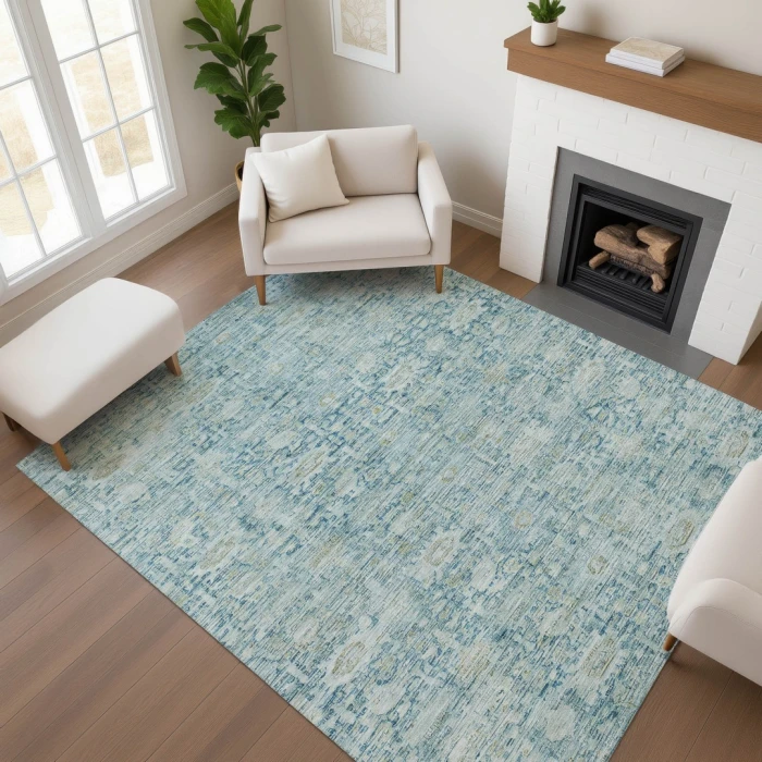 Addison Mayfield Blue AMF1774 - 8ft. Round Rug