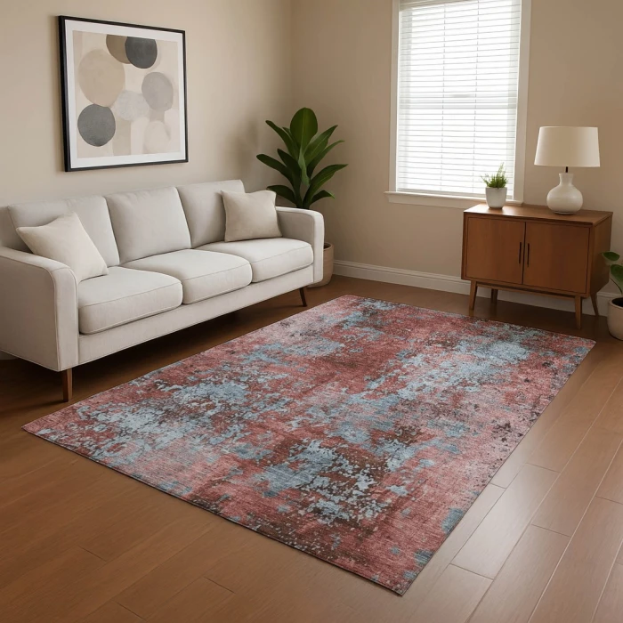 Addison Mayfield Orange AMF1789 - 8ft. Round Rug