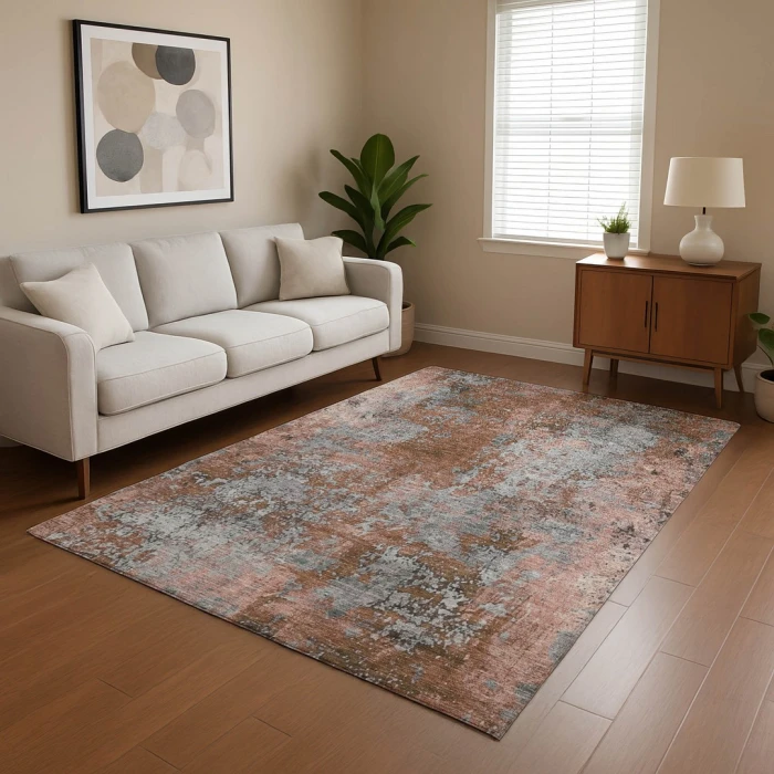 Addison Mayfield Orange AMF1789 - 8ft. Round Rug