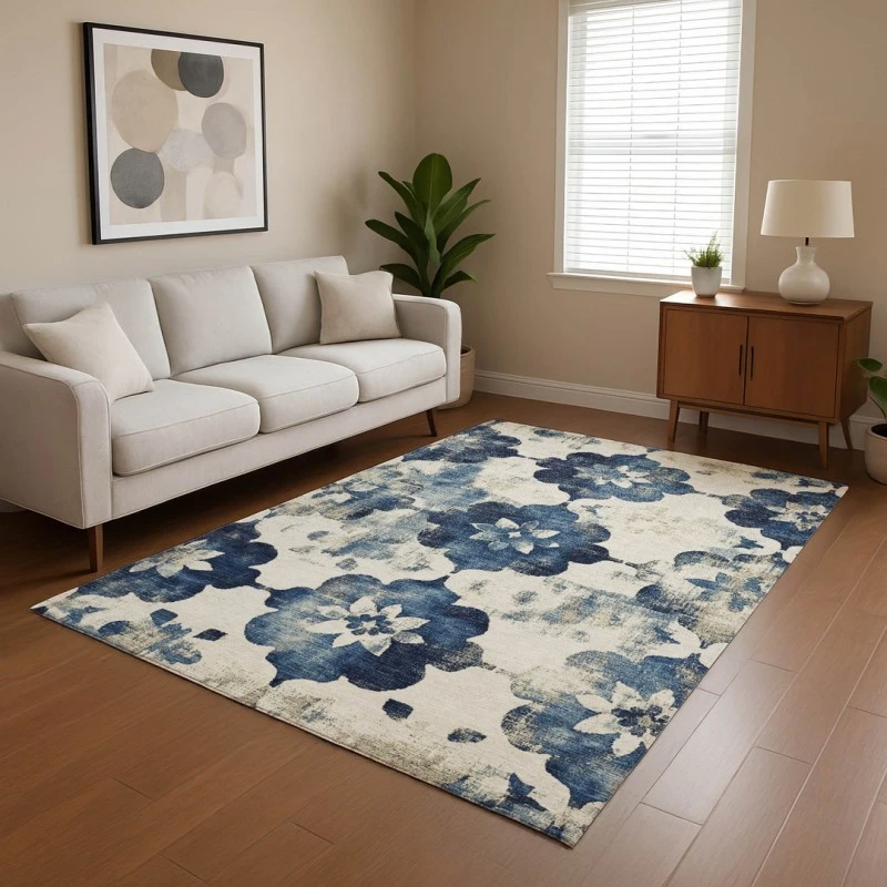 Addison Mayfield Blue AMF1802 - 8ft. Round Rug