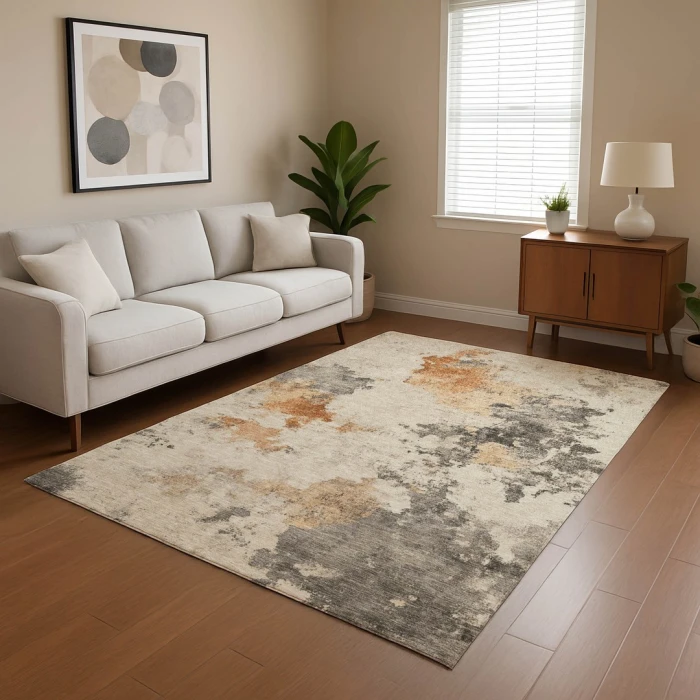 Addison Mayfield Orange AMF1803 - 8ft. Round Rug